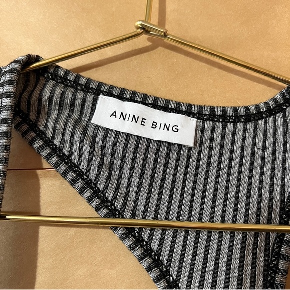 Anine Bing | Kristen Tank Asymmetrical Racerback Ribbed Stripe Tank Top Size M - Picture 4 of 9